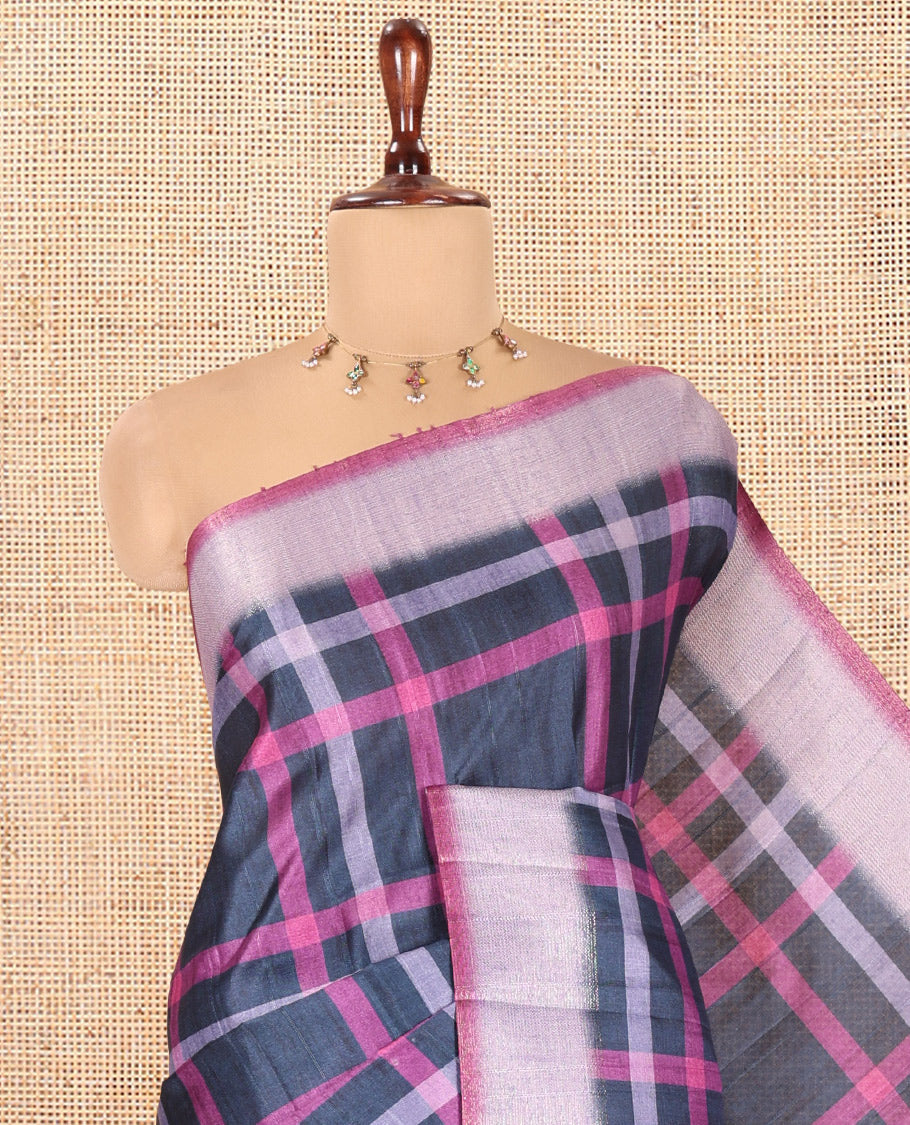 Purple Classic Fancy Tussar Silk Saree