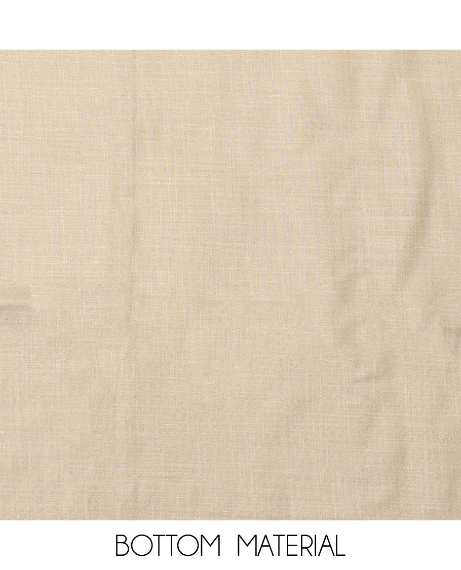 Red material chudidar set, buttas with neck embroidered top, contrast plain bottom, and thread and sequins embroidered dupatta