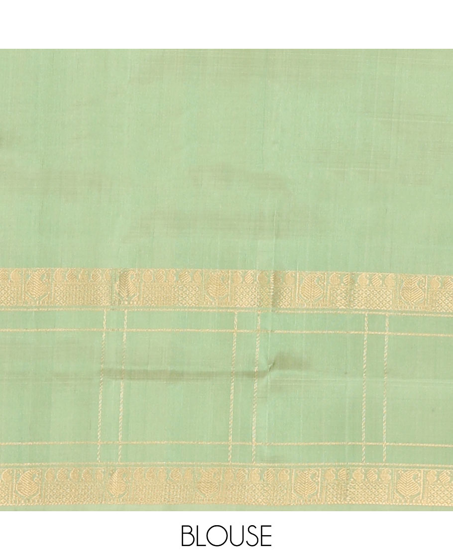 Onion Pink Uppada Silk Saree Elevated with Floral Buttas, Captivating Contrast Border of Traditional Zari Motifs and Peacock Motifs, Pallu Depicting Floral Jaal Design, and Paired with a Contrast Zari-Bordered Blouse