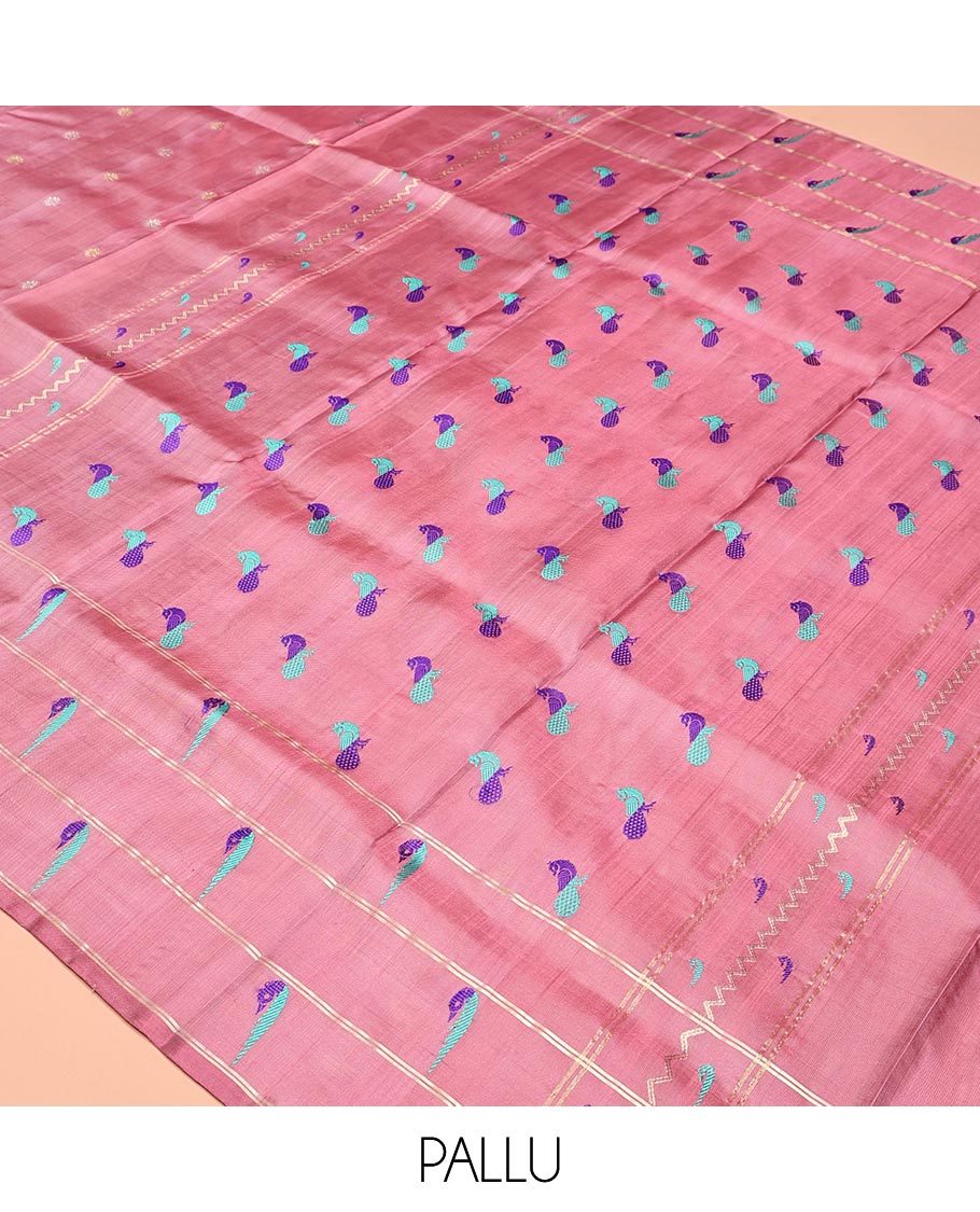 Pink Venkatagiri Silk Saree