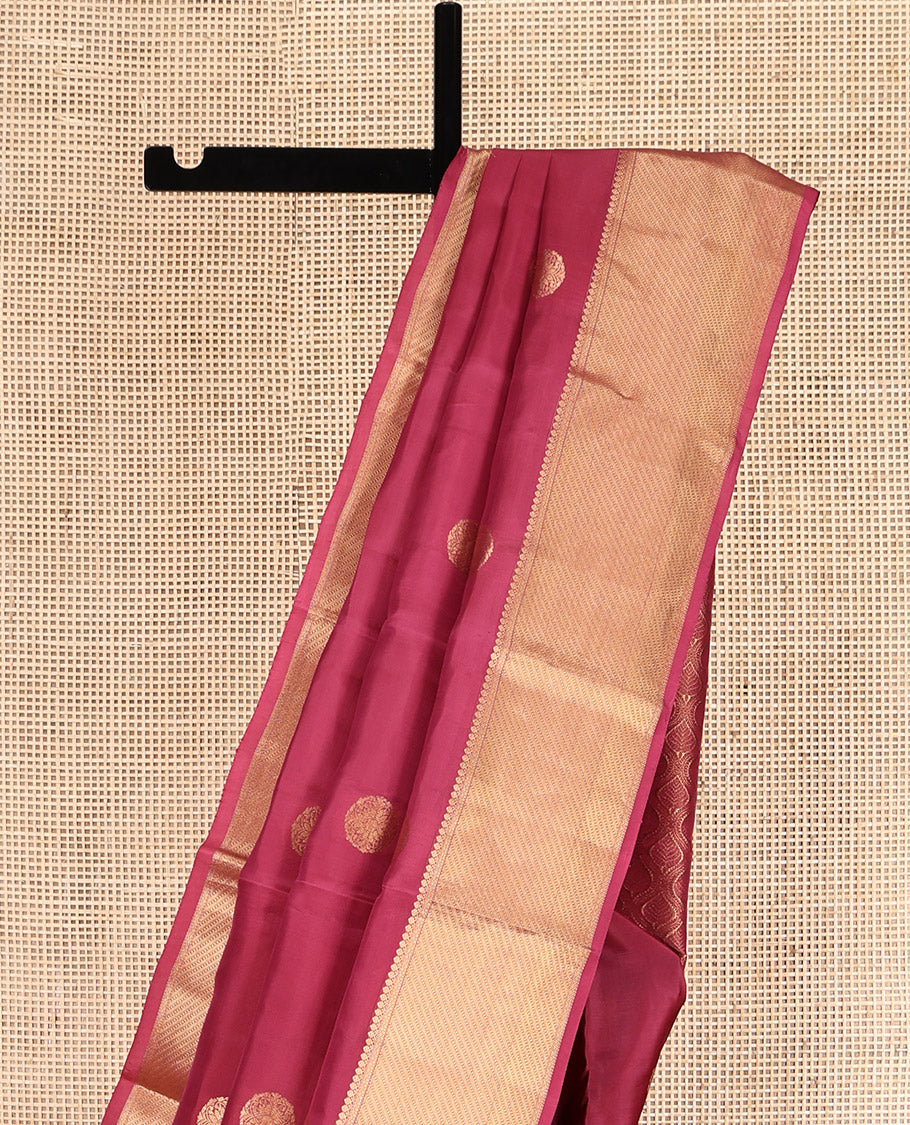 Red Vasundhara Lite Silk Mix Saree, Enriched with Zari Buttas, Highlighted by a Traditional Zari Border, Grand Pallu, and a Matching Blouse