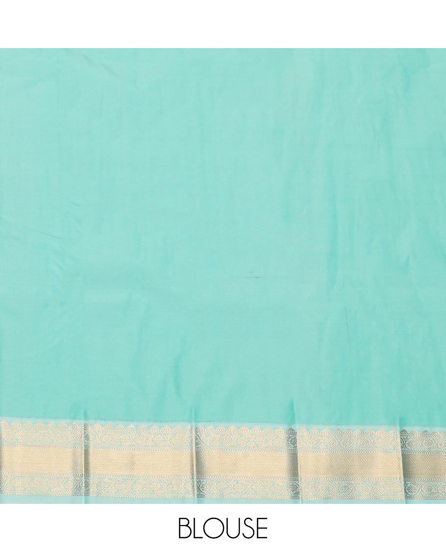 Purple Budget Silk Saree Detailed with Zari Buttas and Neli Stripes, Featuring a Contrast Traditional Zari-Designed Border, a Subtly Zari-Woven Jaal Pallu, Paired with a Contrast Blouse