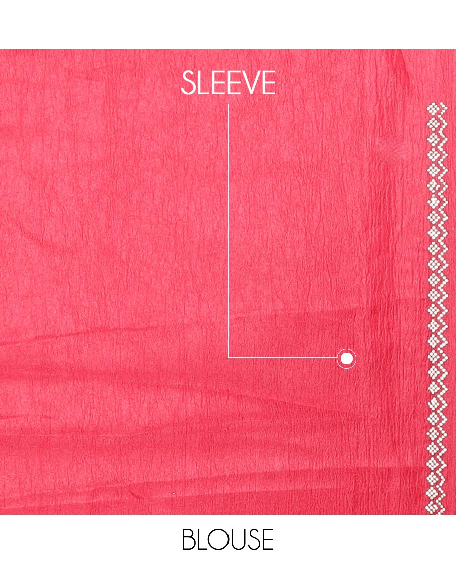 Red flower-shaped aligned Swarovski stones designer saree, Swarovski stone work border & floral embroidery pallu