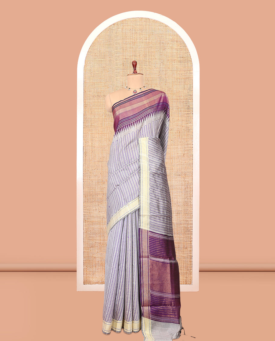 Grey Dupion Saree