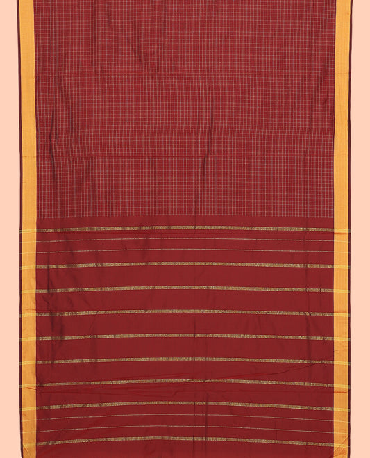 Maroon Ten-Yard Art Silk Saree