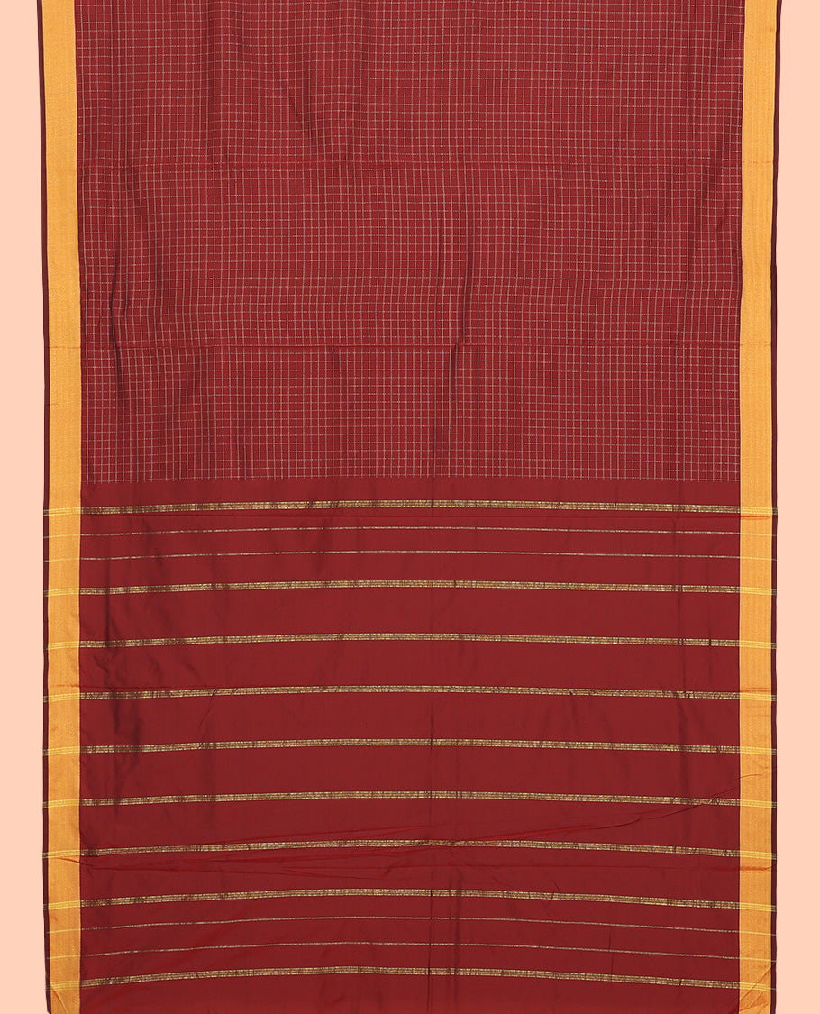 Maroon Ten-Yard Art Silk Saree
