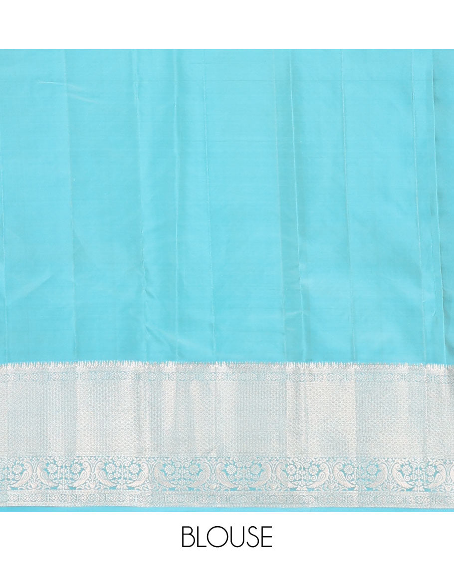 Sandal zari buttas Vasundhara silk mix saree, contrast border of jadai nagam, then kuli kann & kili motifs & rettai manga steeped pallu