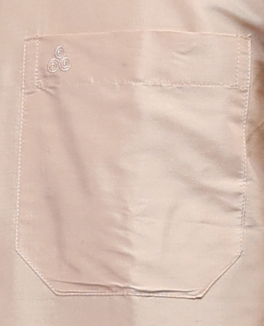 Sandal plain design full-sleeve pure-silk shirt