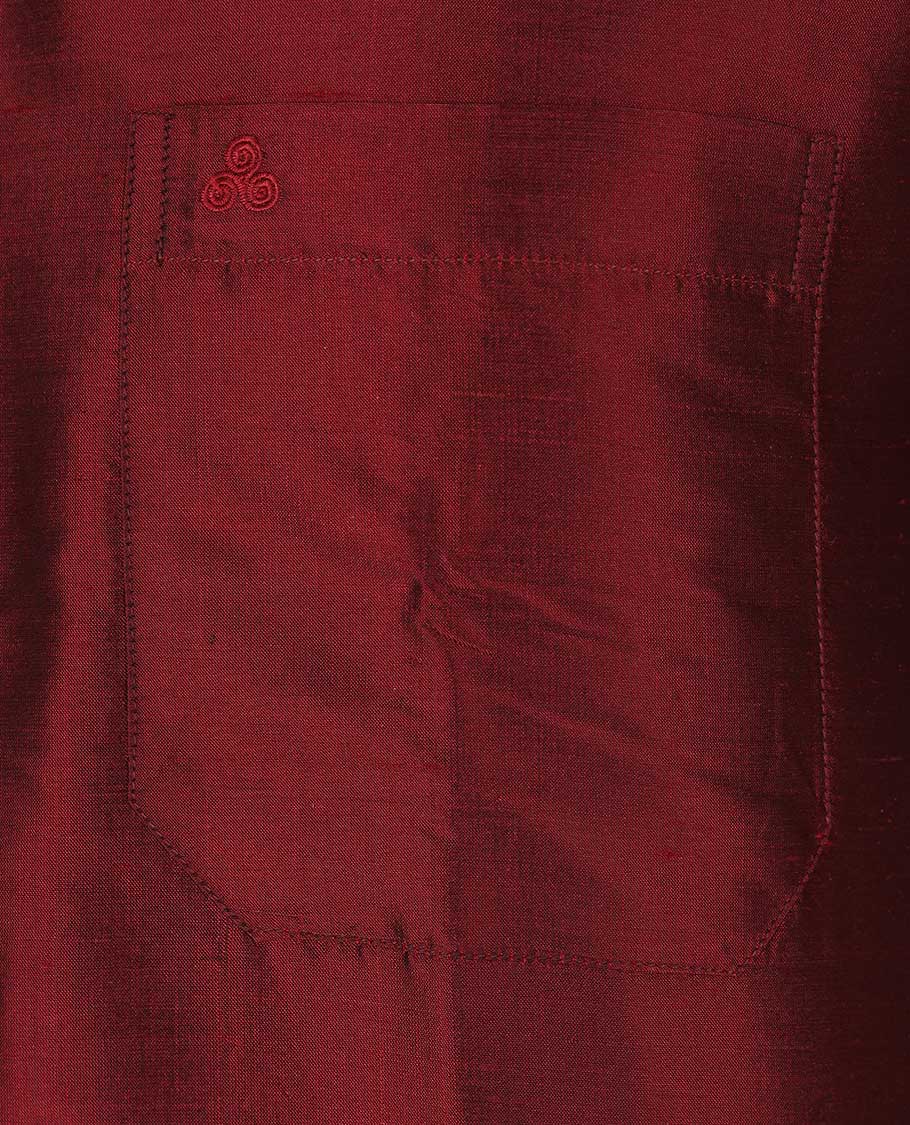 Maroon Pure Silk Shirt