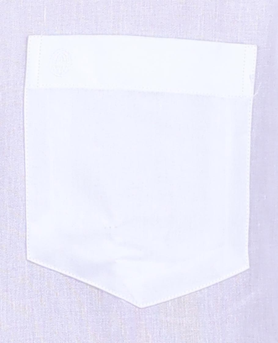 Minister White Crystal plain design half-sleeve with patch pocket regular fit cotton white shirt 