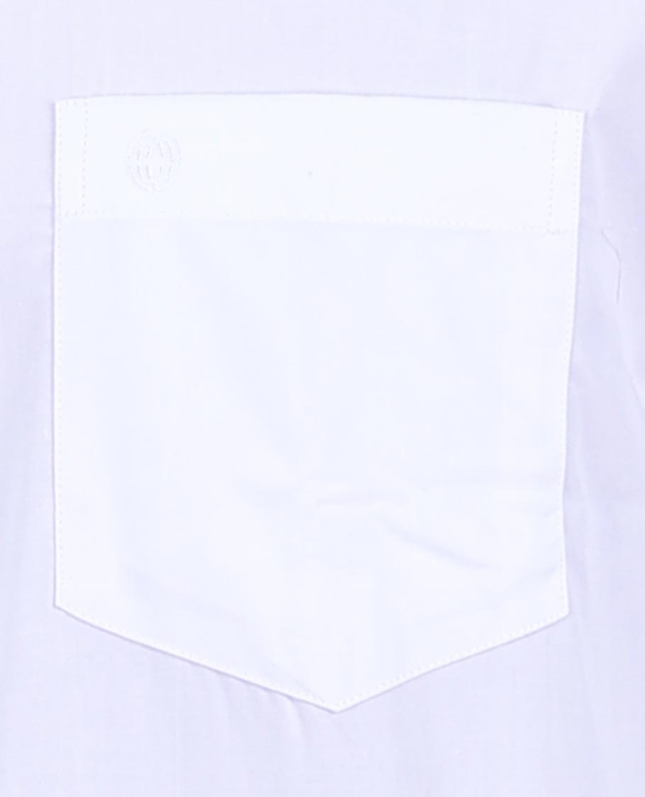 Minister White Aishwaryam plain design full-sleeve with patch pocket regular fit cotton white shirt