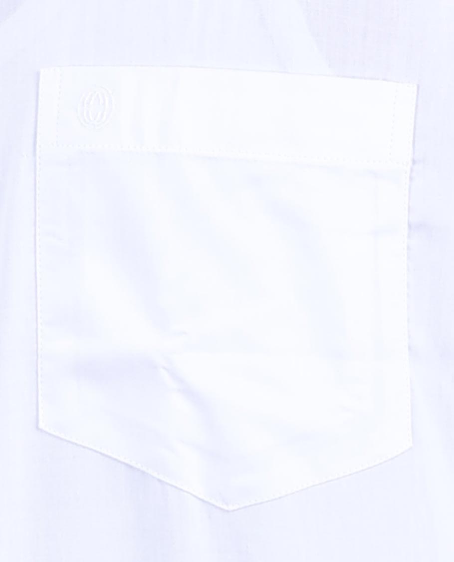 Minister White Softy plain design full-sleeve with patch pocket regular fit cotton white shirt 