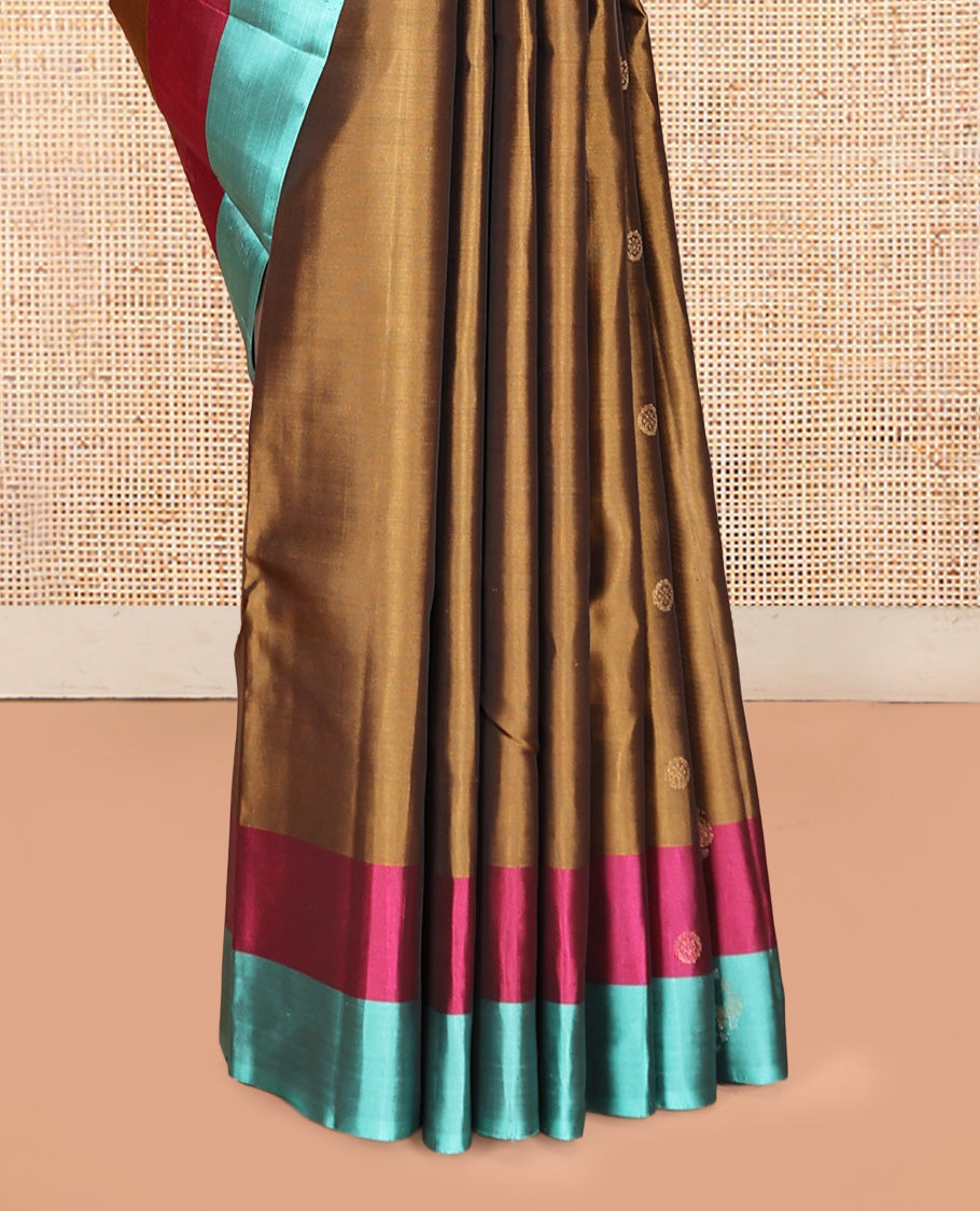 Brown Mayuri Lite Silk Mix Saree