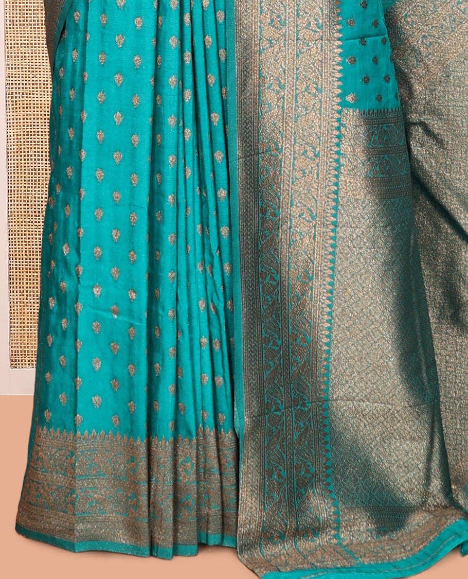 Blue Fancy Crepe Saree