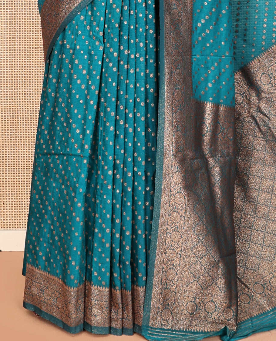 Blue Fancy Crepe Saree