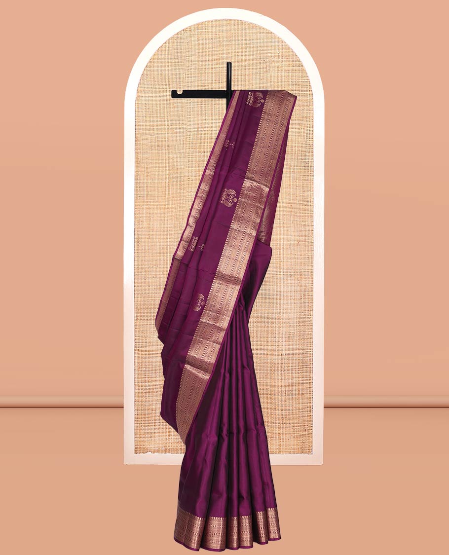 Purple Mayuri Lite Silk Mix Saree