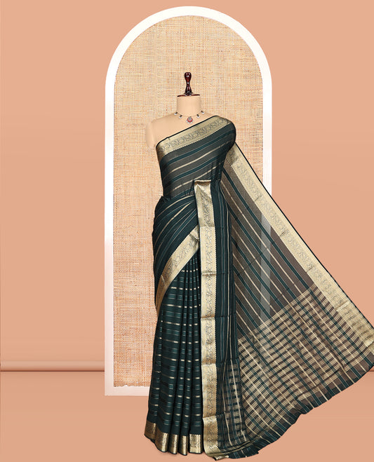 Green Semi Mysore Silk Saree