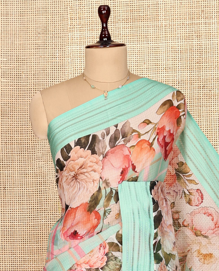 Sea Green Kota Saree