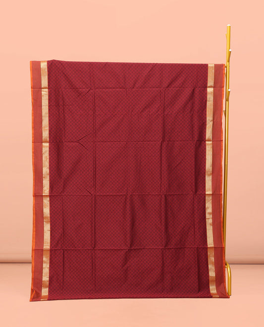 Red Poly Cotton Saree