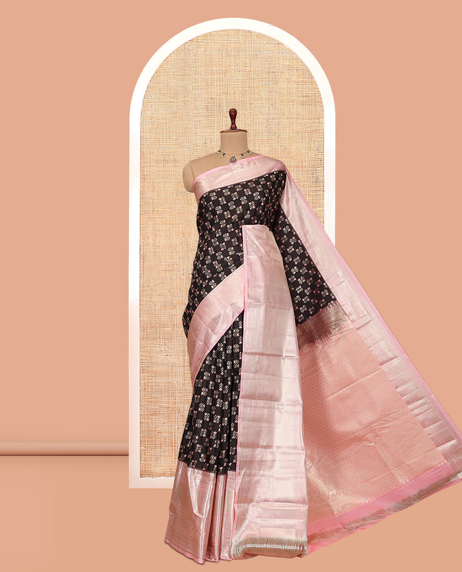 Coffee Brown-Light Pink Budget Silk Saree