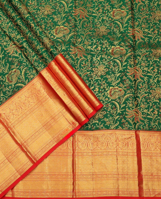 Green Pure-Silk Half-Saree