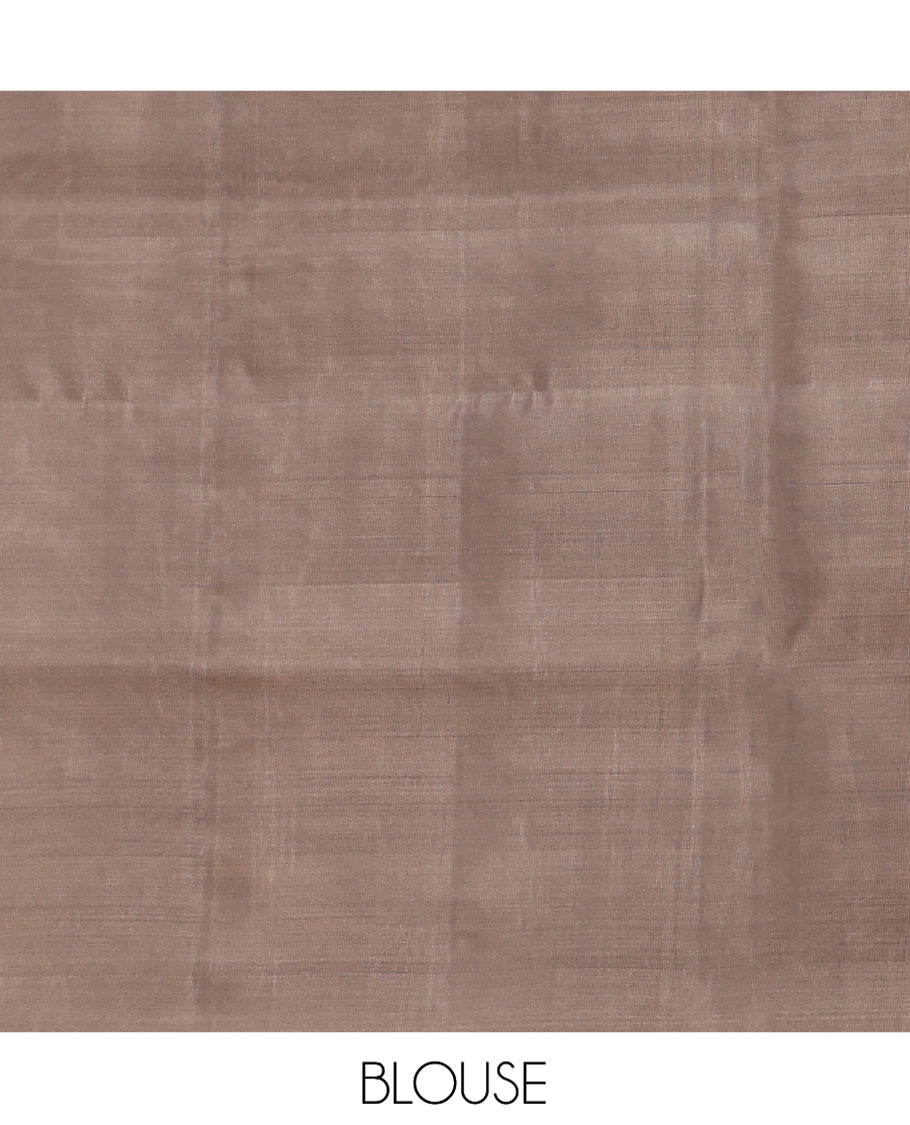 Pink Mayuri Lite Silk Mix Saree, Adorned with Buttas, a Contrast Geometric Woven Border, Geometric Pallu, and a Contrast Blouse