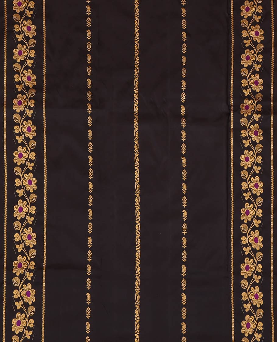 Black Pure Silk Pavadai Material Set