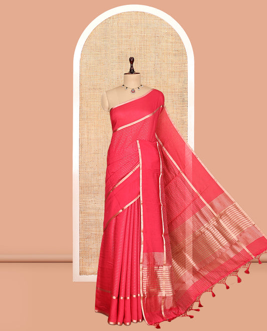 Red Assam Silk Saree