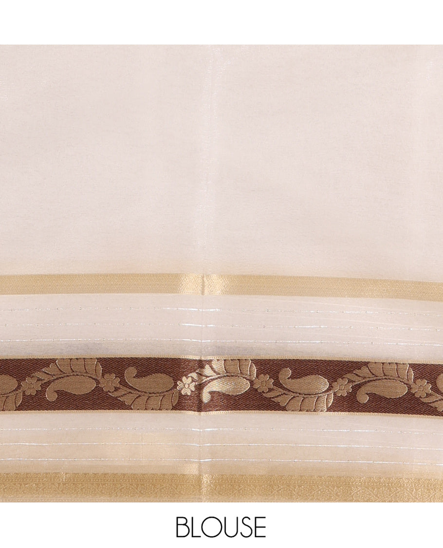 Off-White Semi-Organza Saree