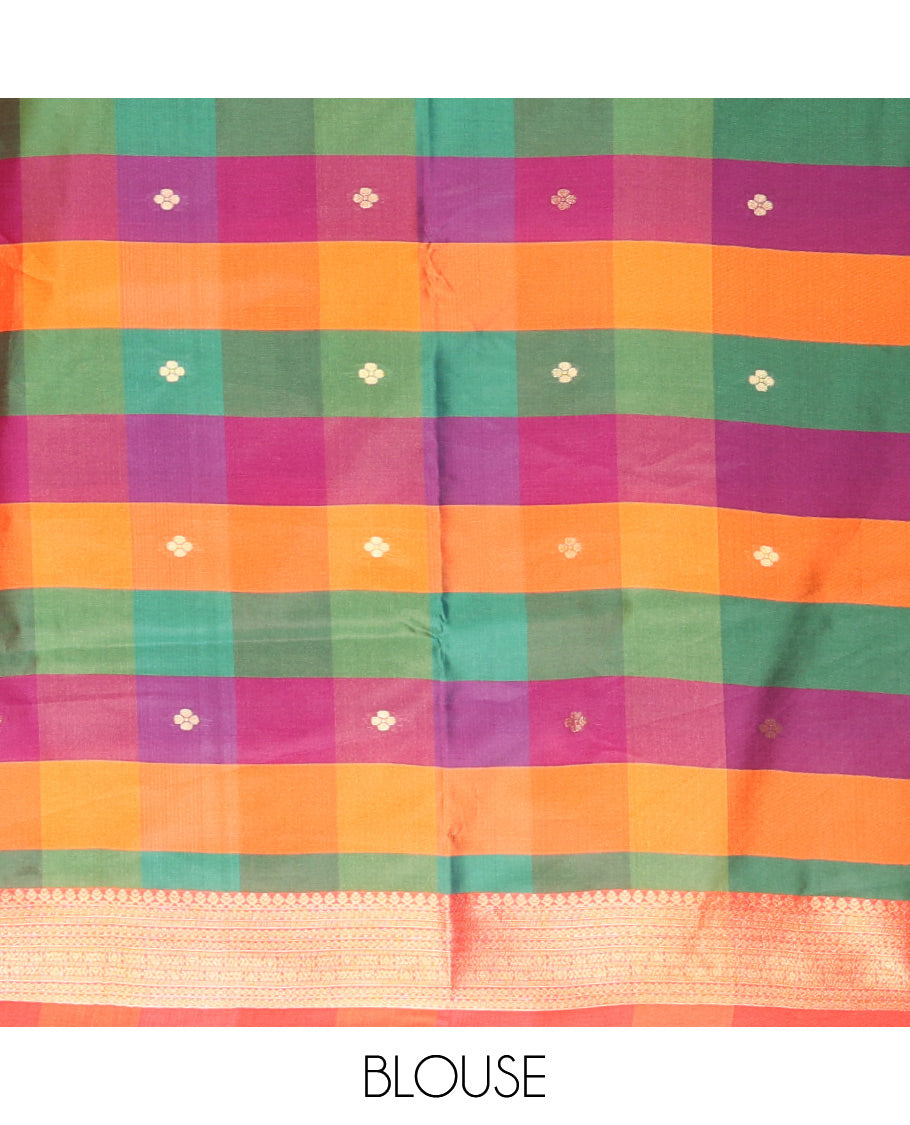 Orange Fancy Softy Silk Saree