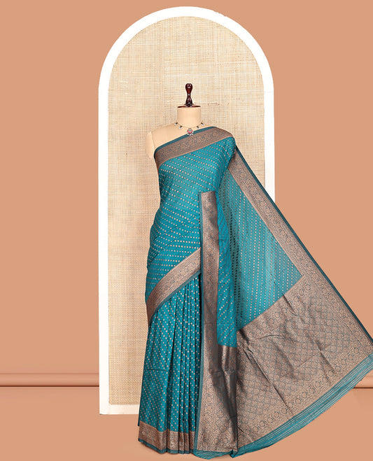 Blue Fancy Crepe Saree