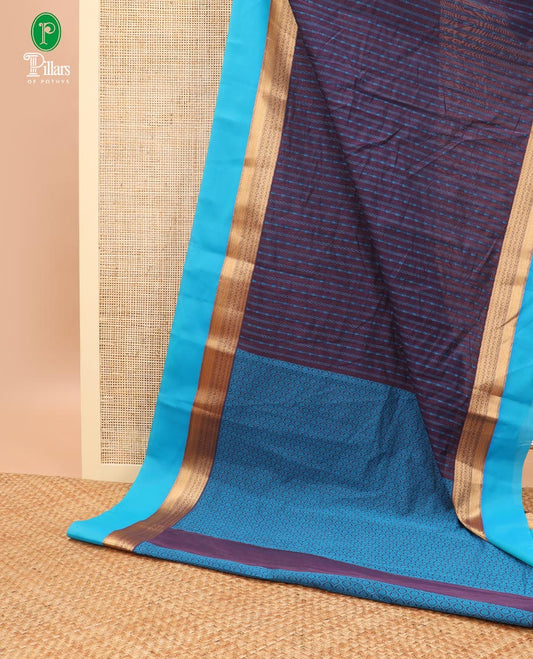 Wine thread weaving silk cotton saree with zari border & thread weaving rich pallu along with weaving blouse