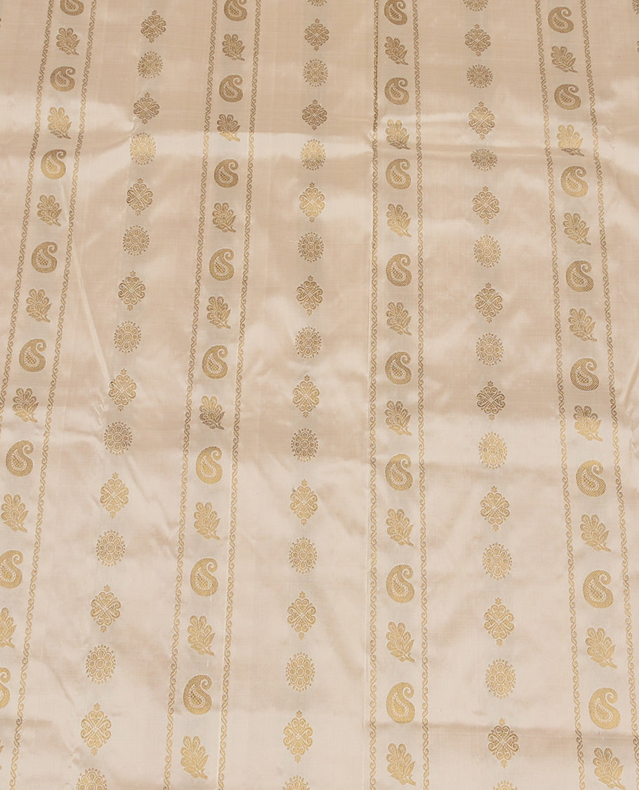 Cream Pure-Silk Half-Saree