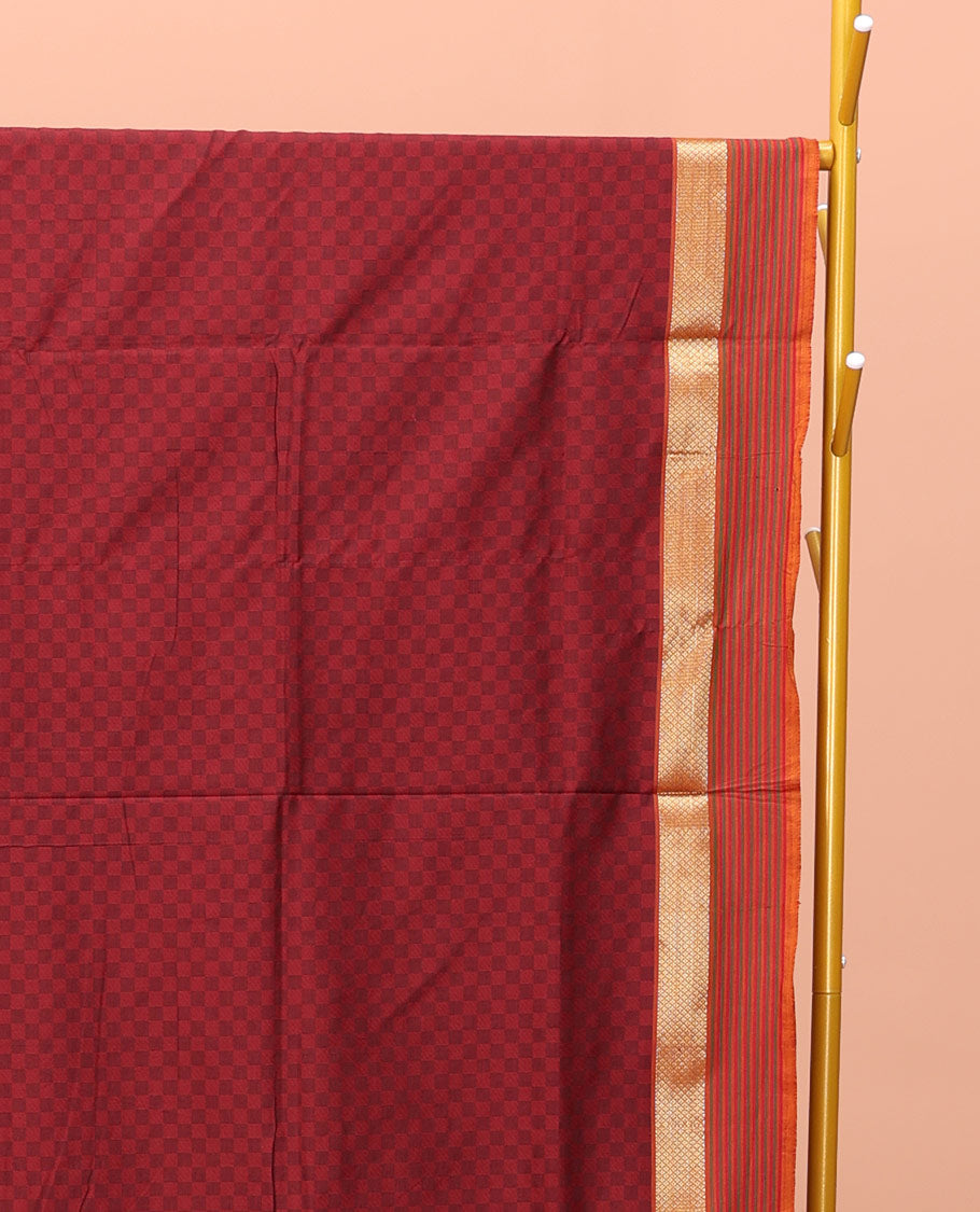 Red Poly Cotton Saree