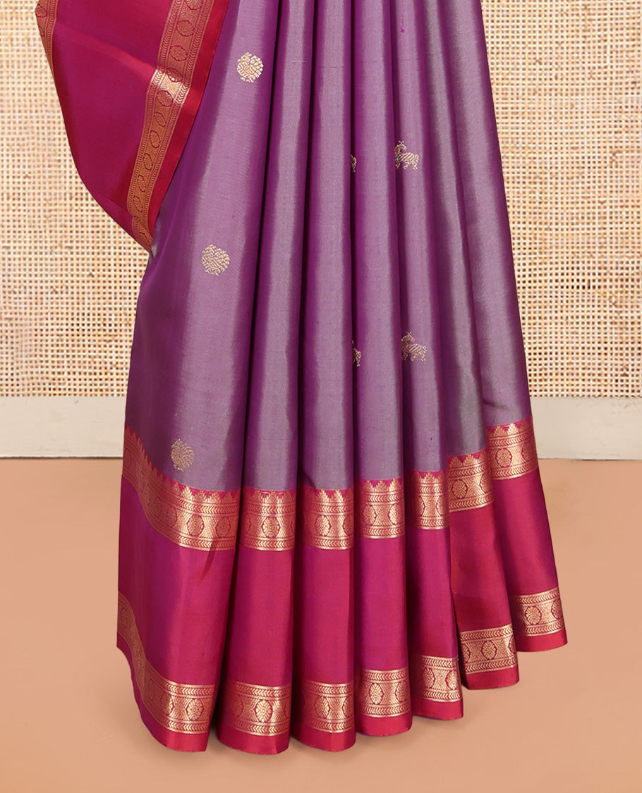 Lavender Kanchipuram Chettinad Saree