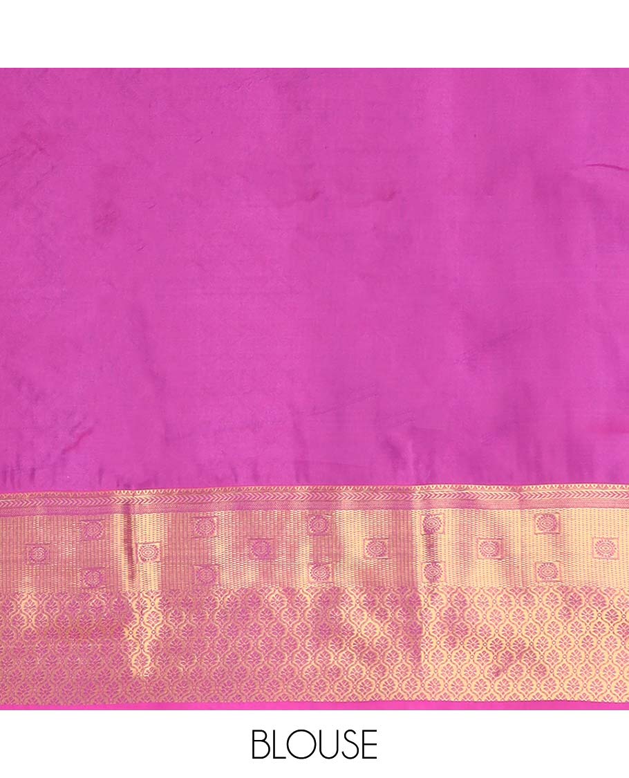 Blue floral design vasundhara silk mix saree with contrast zari design border & argyle design pallu