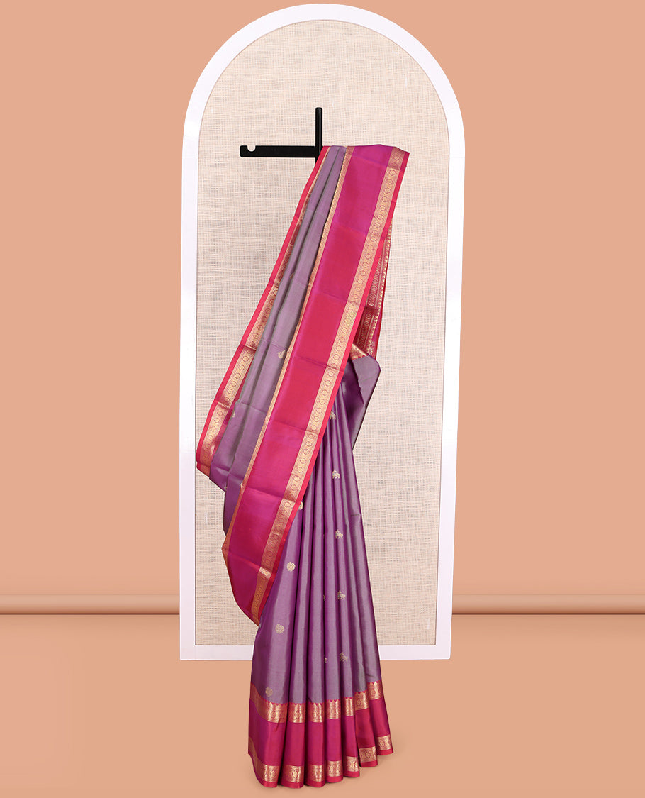 Lavender Kanchipuram Chettinad Saree