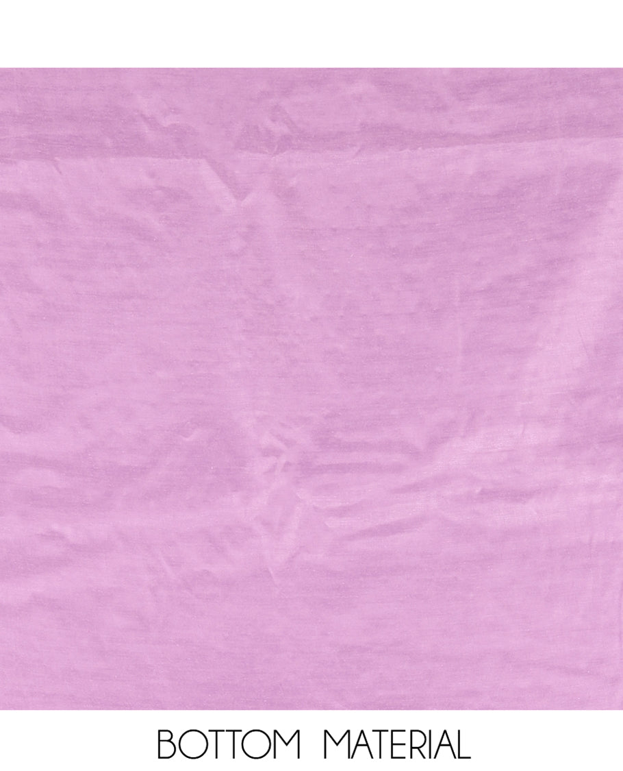 Lavender Vichitra Silk Material Chudidar, Embroidered and Cut-work Top, Santoon Bottom, and an Embroidered Dupatta