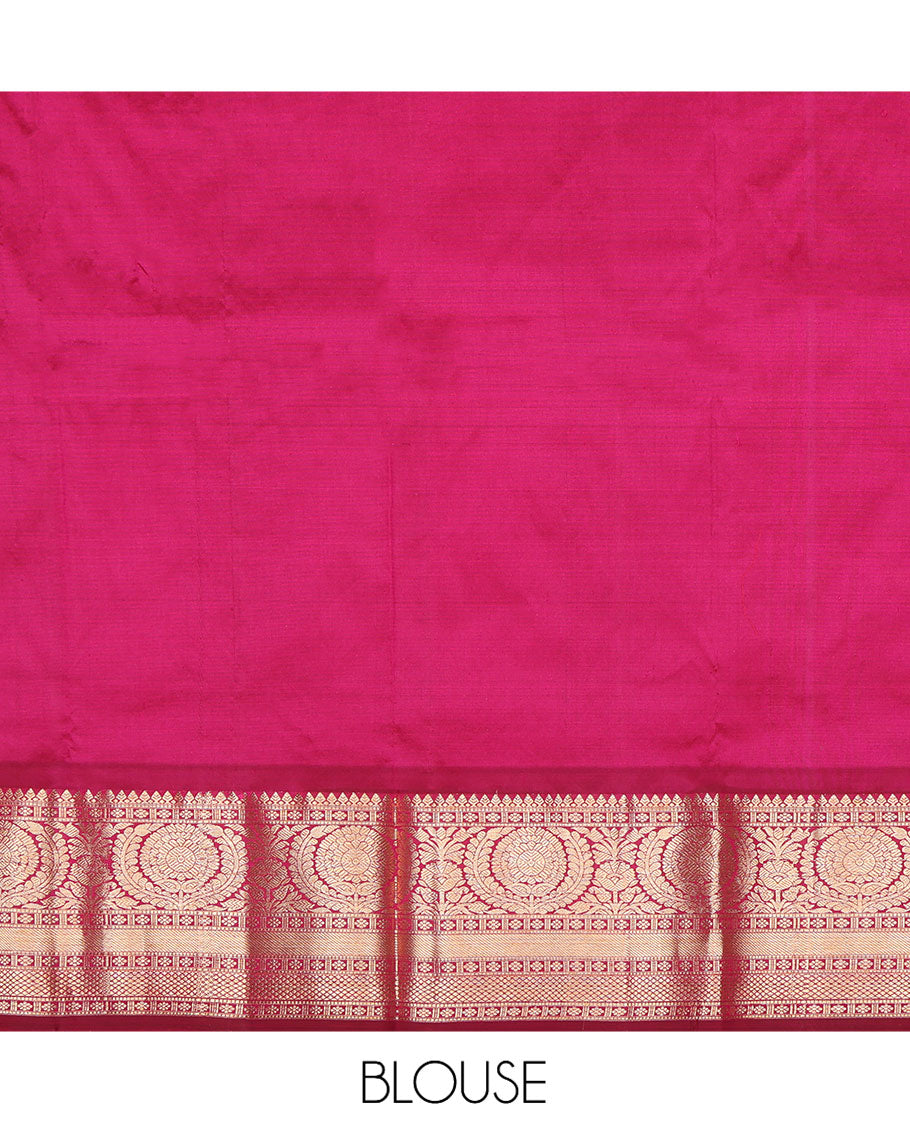 Sandal Pure Silk Navarathna Pavadai Material Set
