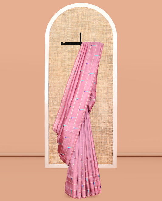 Pink Venkatagiri Silk Saree