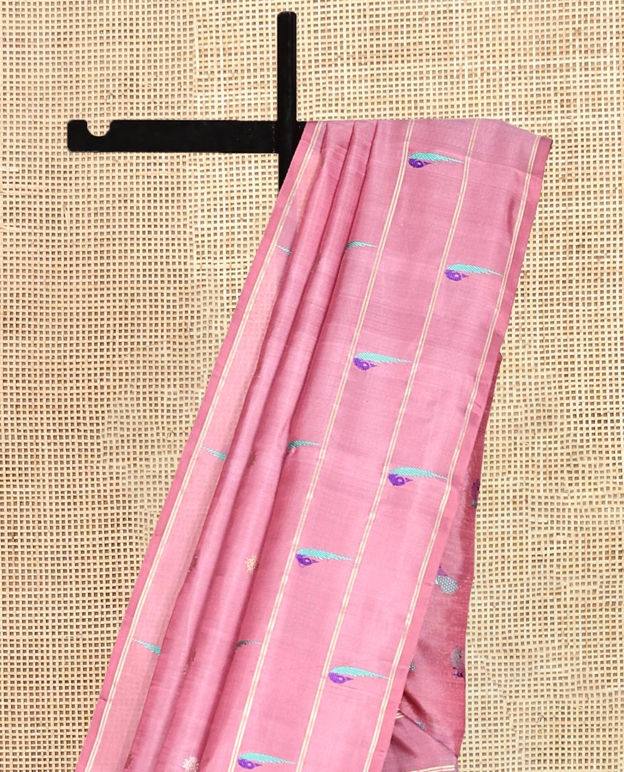 Pink Venkatagiri Silk Saree