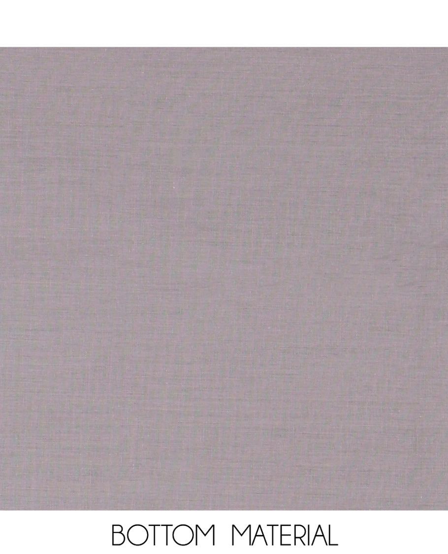 Orange Material Chudidhar Set, Delicately Woven with Dotted Stripes and Buttas on Its Semi-Silk Top, Plain Cotton Bottom, and Semi-Silk Dupatta Illustrating Pichwai Cow and Floral Print