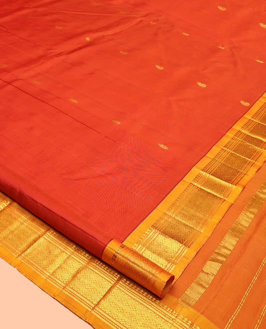 Rust Kanchipuram Silk Saree