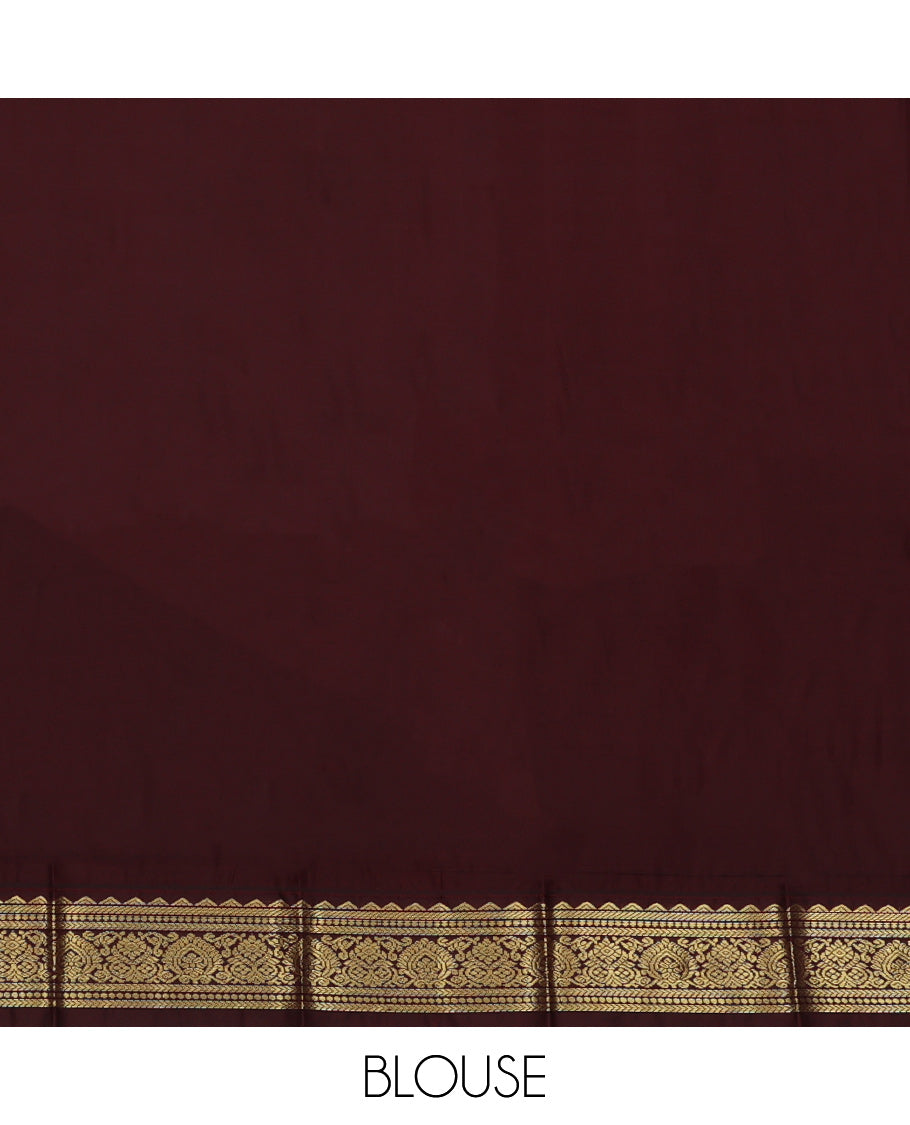 Turquoise Budget Silk Saree, Finely Crafted with Zari Buttas and Checks, Complemented by Contrast Traditional Zari Border, Jaal Pallu, and a Contrast Blouse