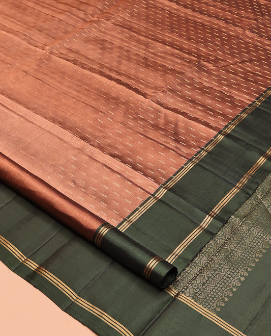 Copper Zari Butta Mayuri Lite Silk Mix Saree