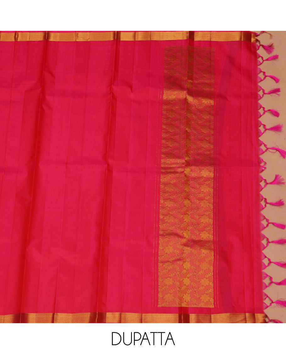 Cream Pure-Silk Half-Saree