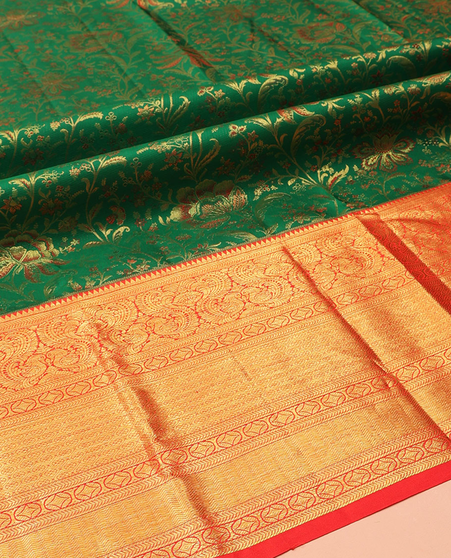 Green Pure-Silk Half-Saree