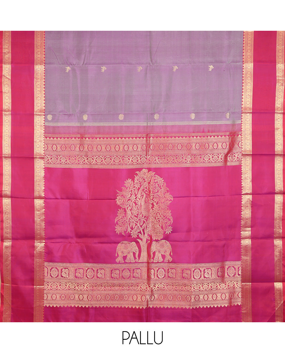 Lavender Kanchipuram Chettinad Saree