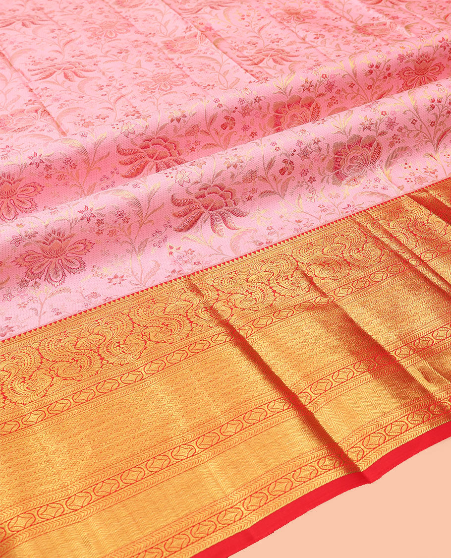 Pink Pure Silk Half-Saree