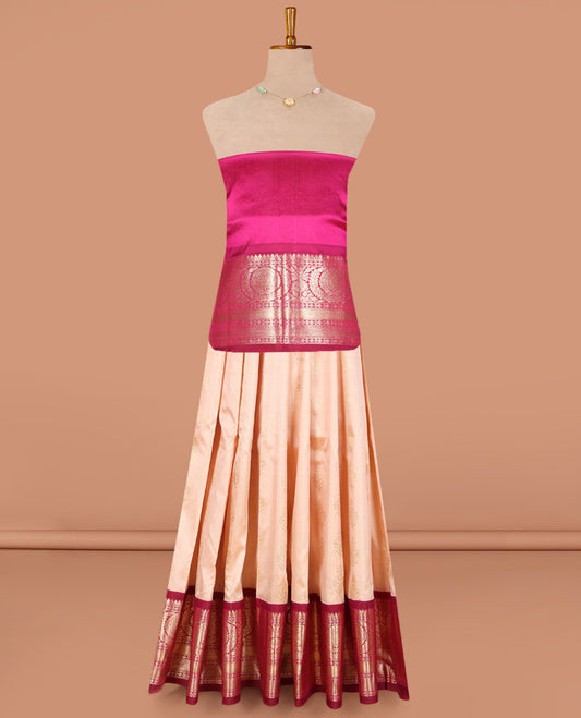 Sandal Pure Silk Navarathna Pavadai Material Set